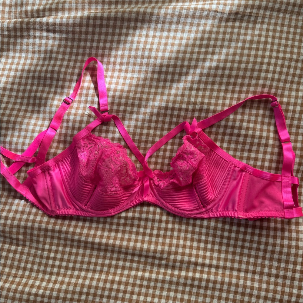 Dita Von Teese Hot Pink Madame X Balconette Underwire Bra 34DD